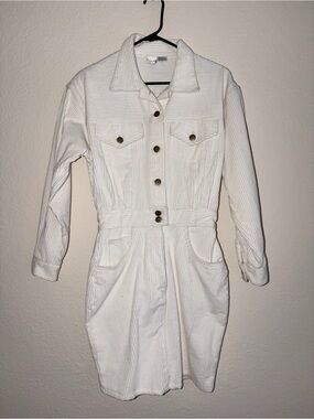 Styleworks long sleeve corduroy mini dress